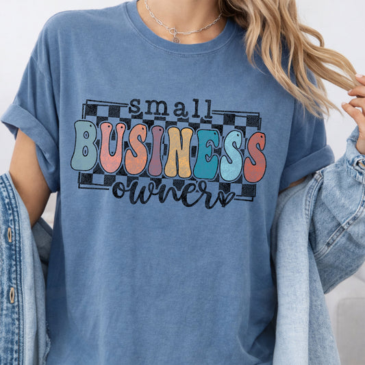 Retro Checked Small Business Owner - DTF Transfer