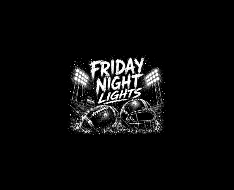 Distressed Football & Stadium Lights - DTF Transfer