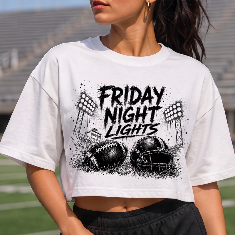 Distressed Football & Stadium Lights - DTF Transfer
