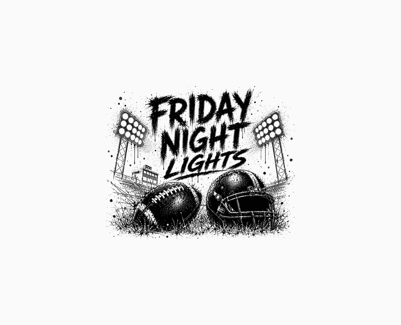 Distressed Football & Stadium Lights - DTF Transfer
