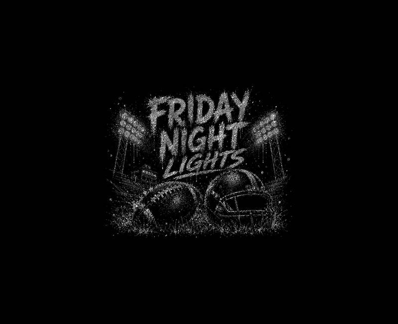 Distressed Football & Stadium Lights - DTF Transfer