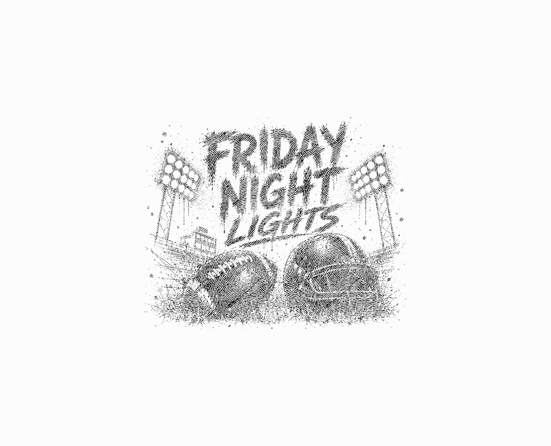 Distressed Football & Stadium Lights - DTF Transfer