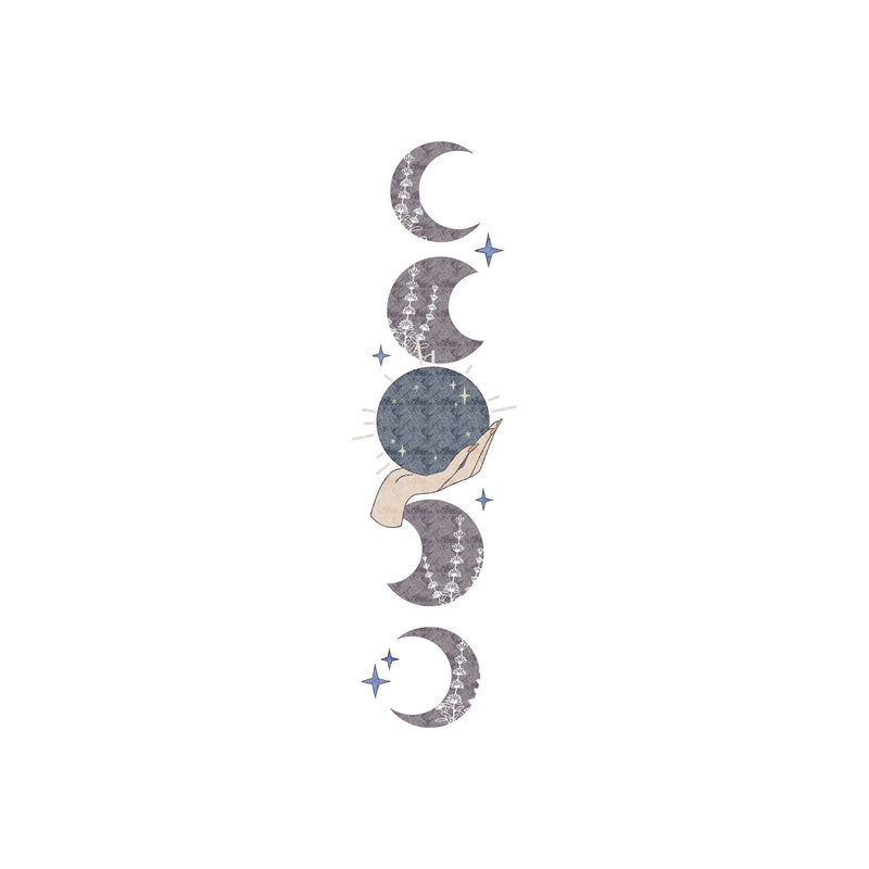 Vertical Celestial Moon Phases & Crystal Orb DTF Transfer