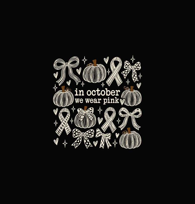 Coquette Bows & Pumpkins Awareness Collage DTF Transfer