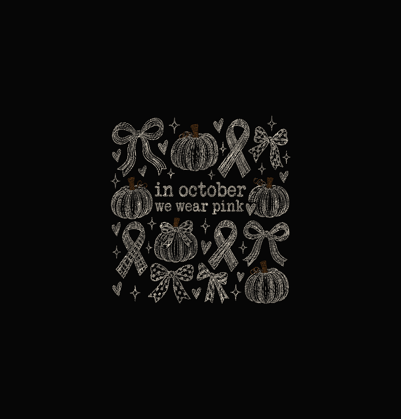 Coquette Bows & Pumpkins Awareness Collage DTF Transfer