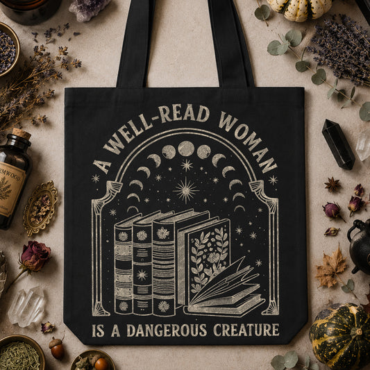 A Well-Read Woman Is A Dangerous Creature: Celestial Bookworm - DTF Transfer