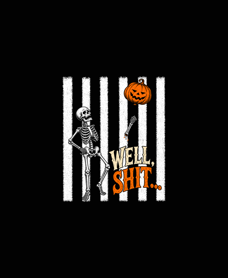 Pumpkin Balloon Skeleton Sarcastic DTF Transfer