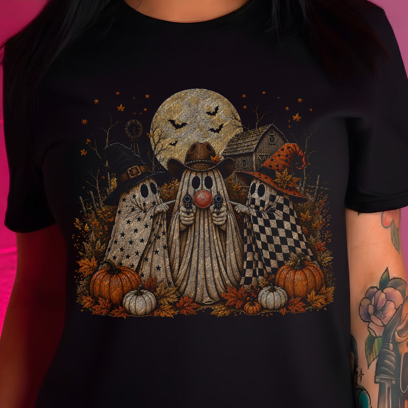 Western Cowboy & Witch Ghosts Standoff - DTF Transfer