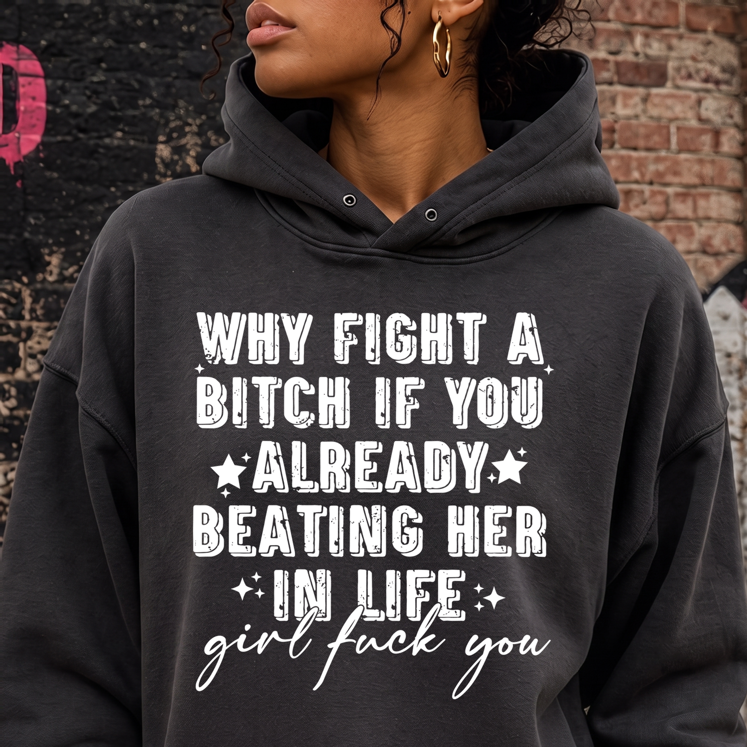 Beating Her In Life Sarcastic Typographic - DTF Transfer