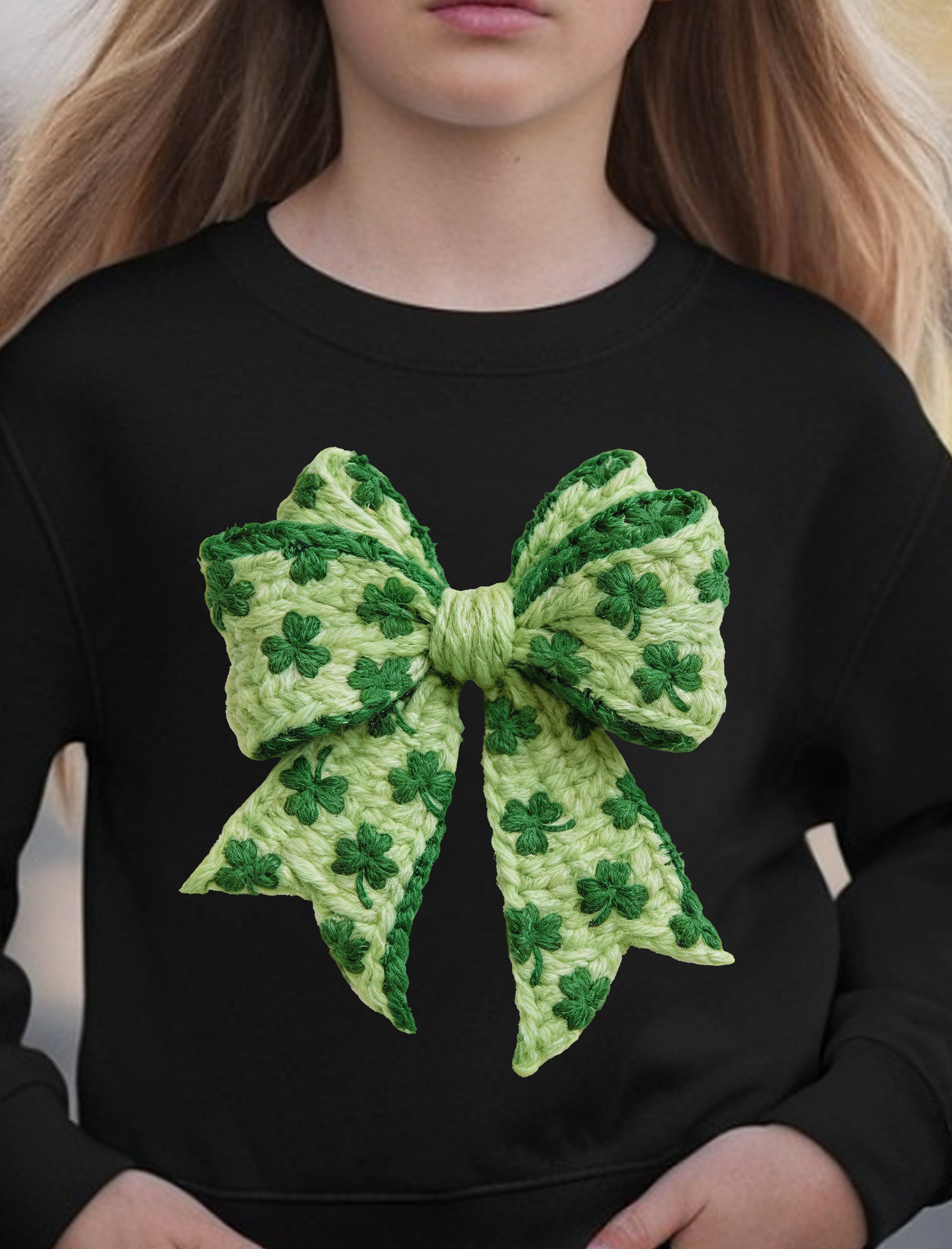 Faux Yarn - St. Patrick's Day Bow - DTF Transfer