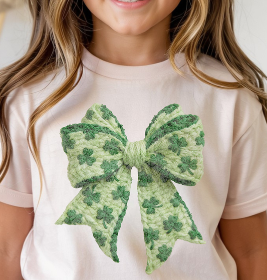 Faux Yarn - St. Patrick's Day Bow - DTF Transfer