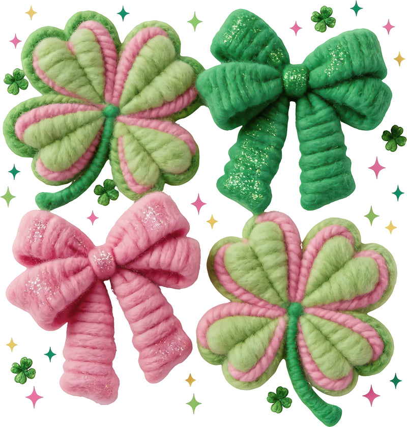 Knit Bows And Shamrocks - DTF Transfer