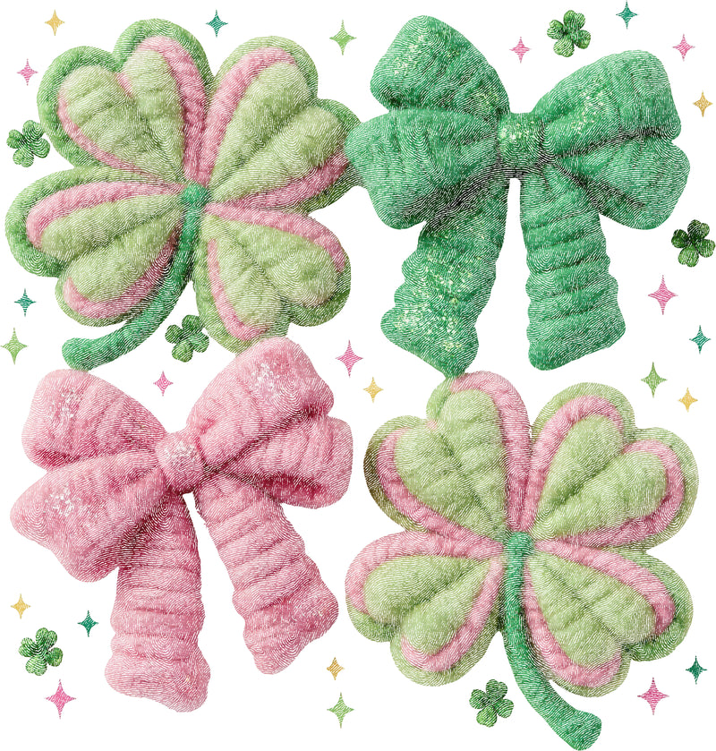 Knit Bows And Shamrocks - DTF Transfer