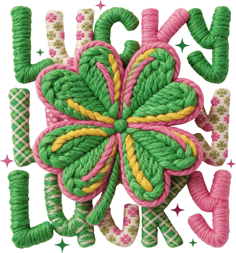 Faux Knit - Stacked Lucky - DTF Transfer
