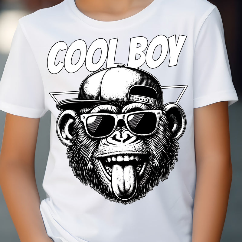 Cool Boy Retro Monkey - DTF Transfer