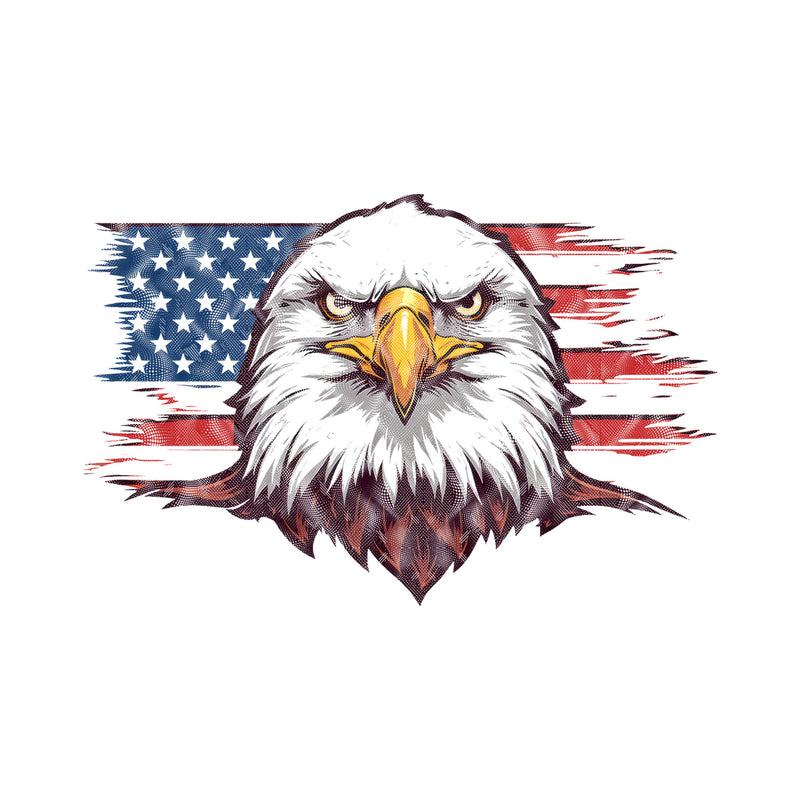 Distressed Flag & Fierce Eagle - DTF Transfer