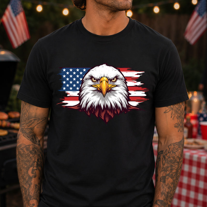 Distressed Flag & Fierce Eagle - DTF Transfer