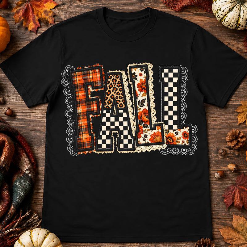 Faux Lace Patchwork Checkered Fall - DTF Transfer