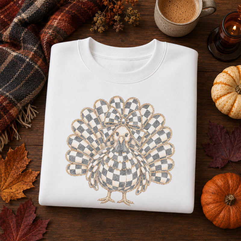 Checkered Preppy Turkey - DTF Transfer