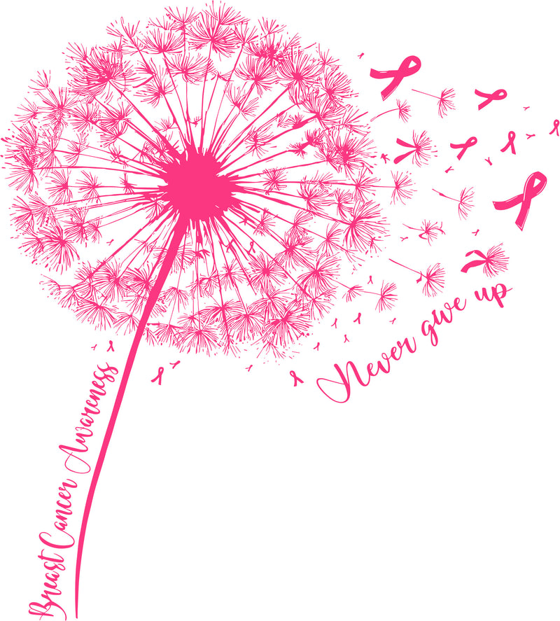 Breast Cancer Dandelion - DTF Transfer