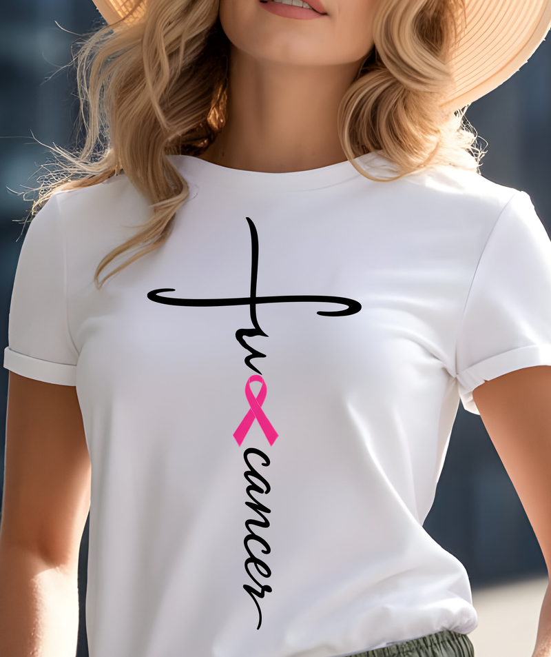 F*ck Breast Cancer Cross - DTF Transfer