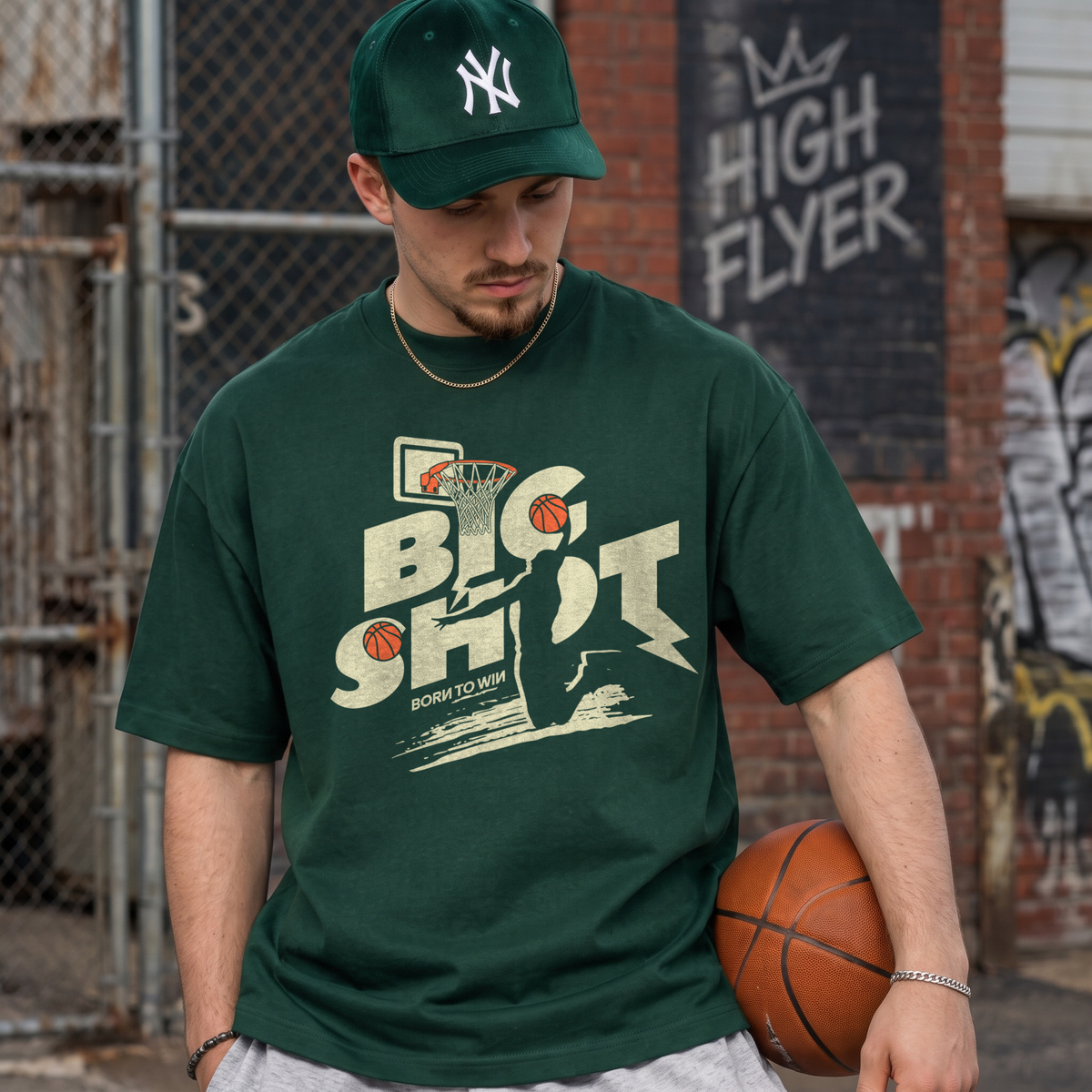 Big Shot Born To Win Retro Streetball Dunk - DTF Transfer