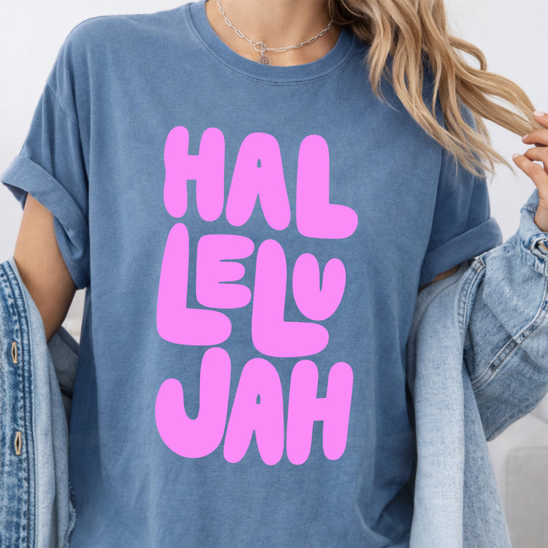 Hallelujah Retro Bubble Text - DTF Transfer