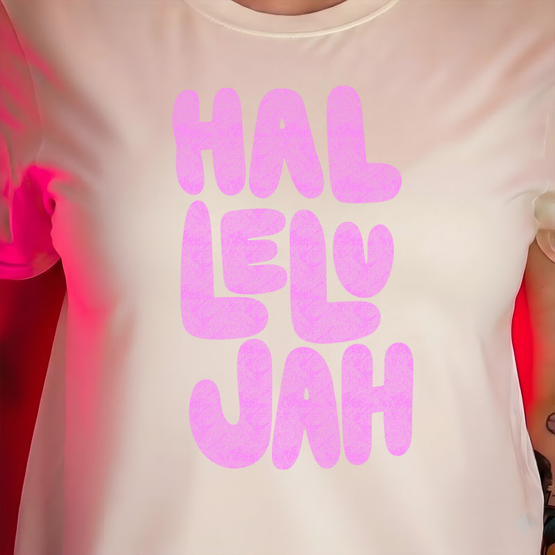 Hallelujah Retro Bubble Text - DTF Transfer