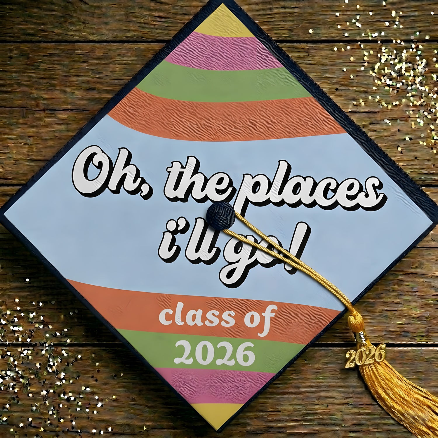 Oh The Places I'll Go - Grad Cap Topper - DTF Transfer