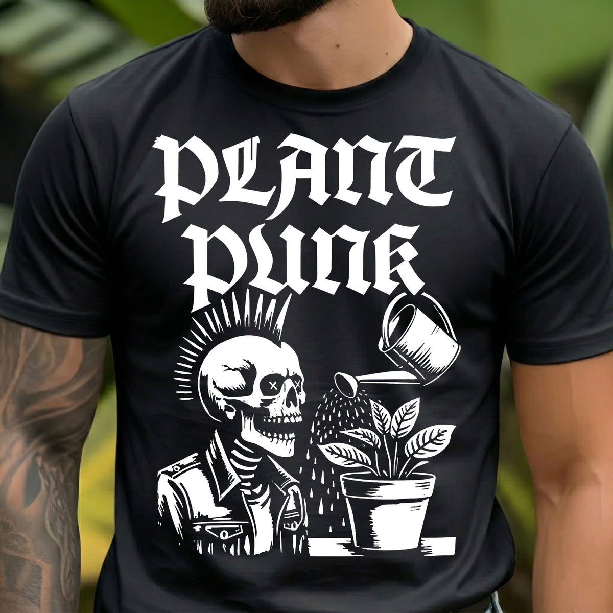 Plant Punk Mohawk Skull - DTF Transfer