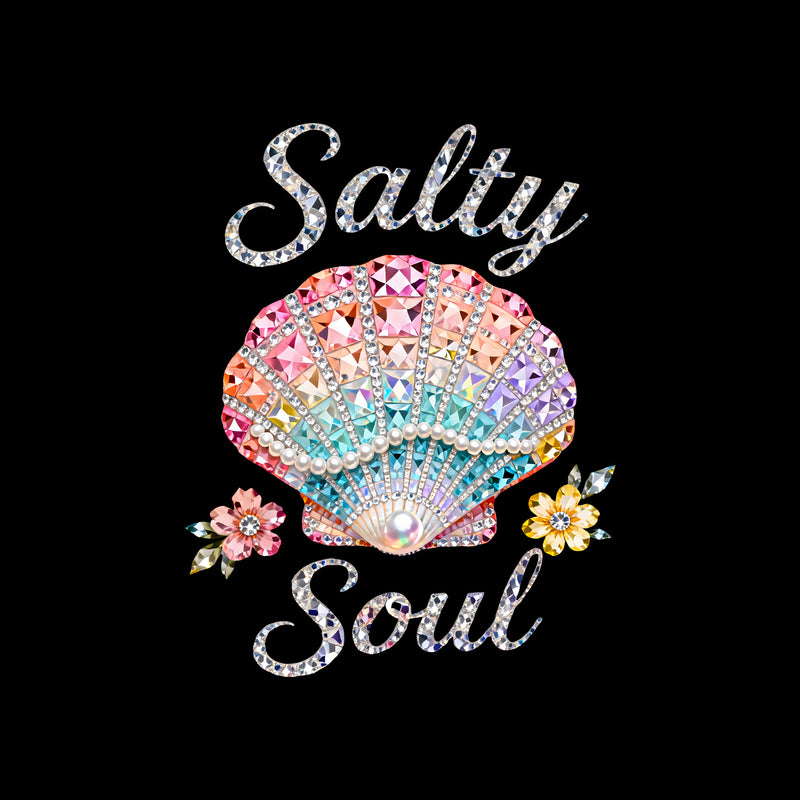 Faux Rhinestone - Salty Soul Seashell - DTF Transfer