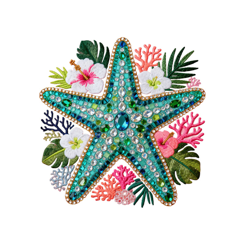 Faux Rhinestone - Treasures Of The Reef, Starfish - DTF Transfer
