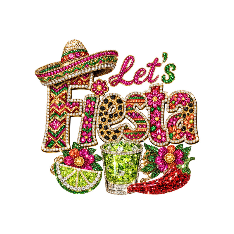 Faux Rhinestone - Let's Fiesta - DTF Transfer