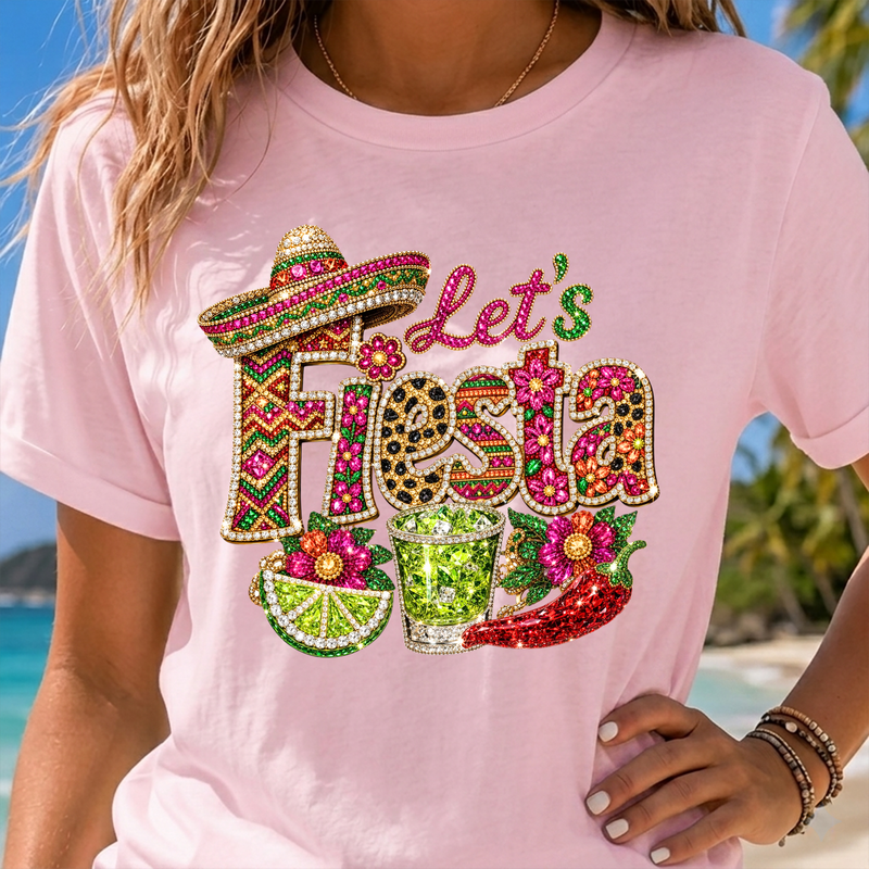 Faux Rhinestone - Let's Fiesta - DTF Transfer