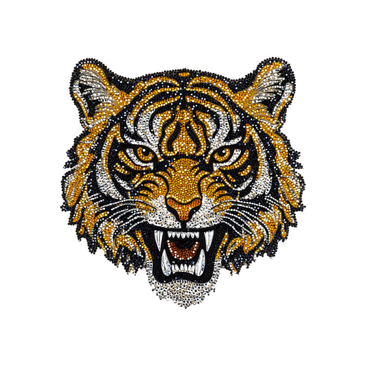 Faux Rhinestone - Golden Royal Tiger - DTF Transfer